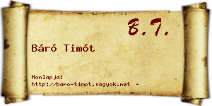 Báró Timót névjegykártya